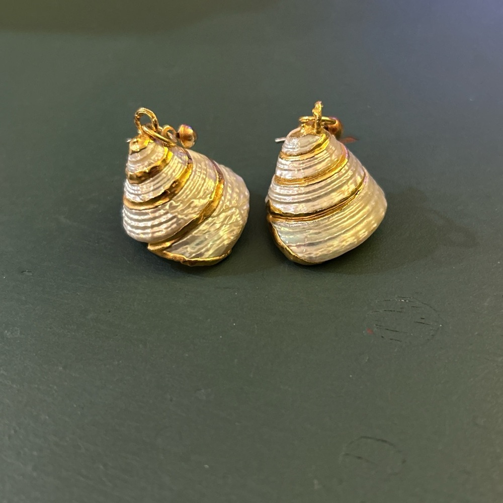 Mermaid Gold Shell Earrings
